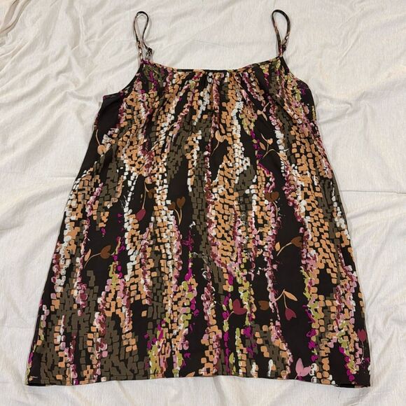 Cabi Printed Tank Top • Coral & Brown • Size XS • EUC - Picture 1 of 2